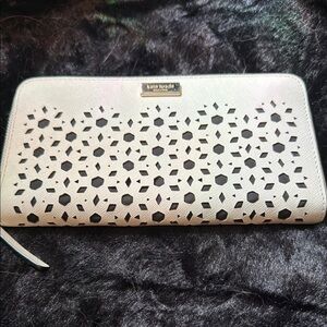 Kate Spade Cream Laser-Cut Wallet
